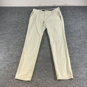 Vineyard Vines Mens Performance Breaker Pants Beige Khaki Chino 34x32 Stretch